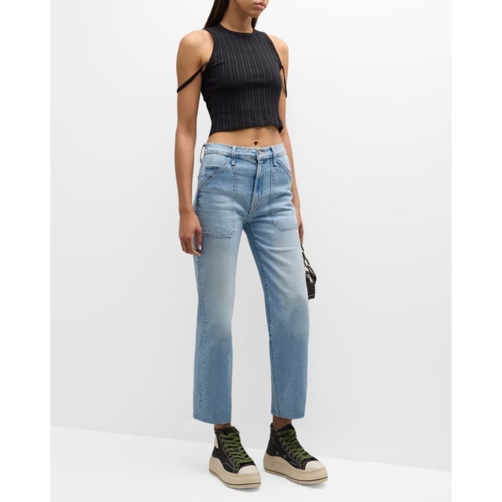 Mother The Patch Rambler Ankle Jeans High Rise Norway Dude Blue Size 27 NWT